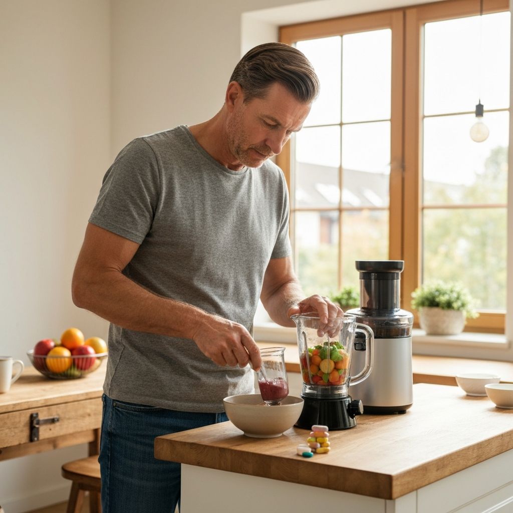 Man preparing healthy breakfast